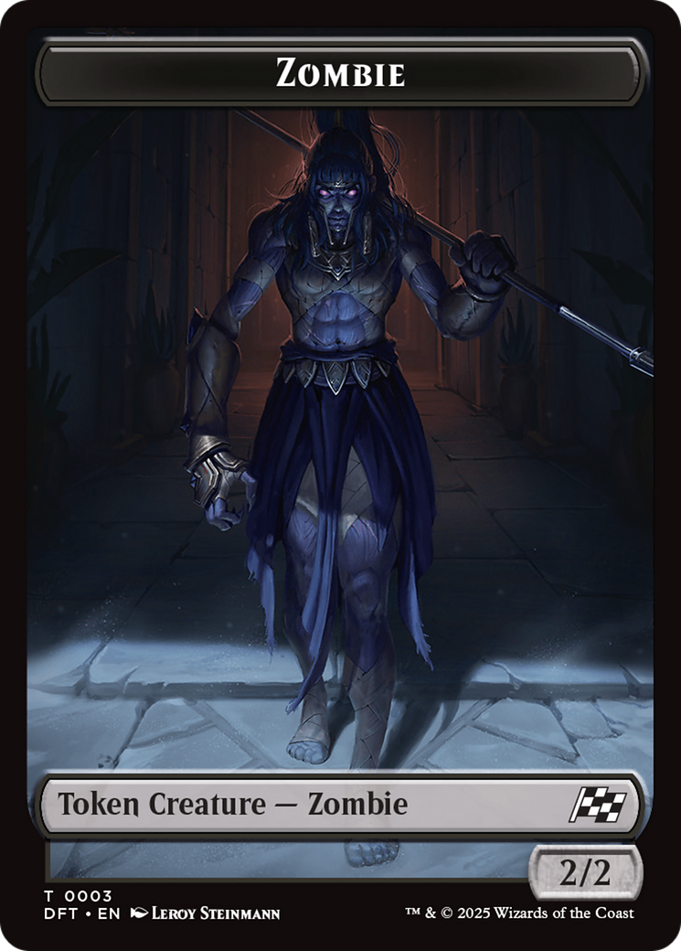 Zombie Army // Zombie Warrior Double-Sided Token [Aetherdrift Tokens]