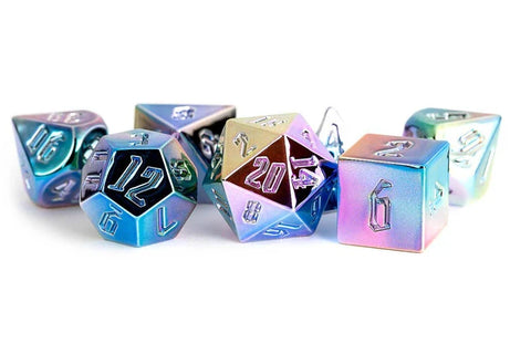 MDG - Aluminum plated 7 piece dice set