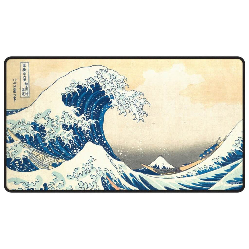 The Great Wave off Kanagawa Black Stitched Playmat