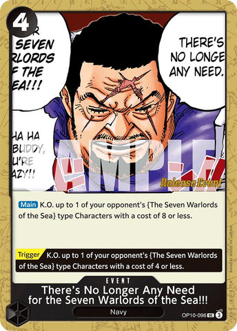 There's No Longer Any Need for the Seven Warlords of the Sea!!! [Royal Blood Release Event Cards]