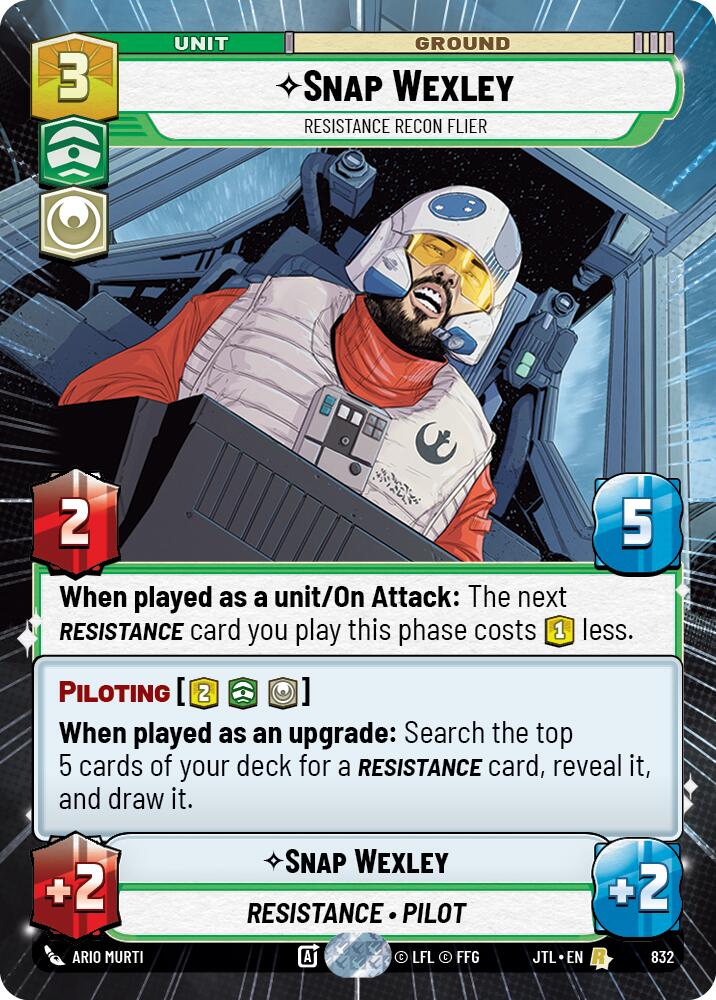 Snap Wexley - Resistance Recon Flier (Hyperspace Foil) (832) [Jump to Lightspeed]