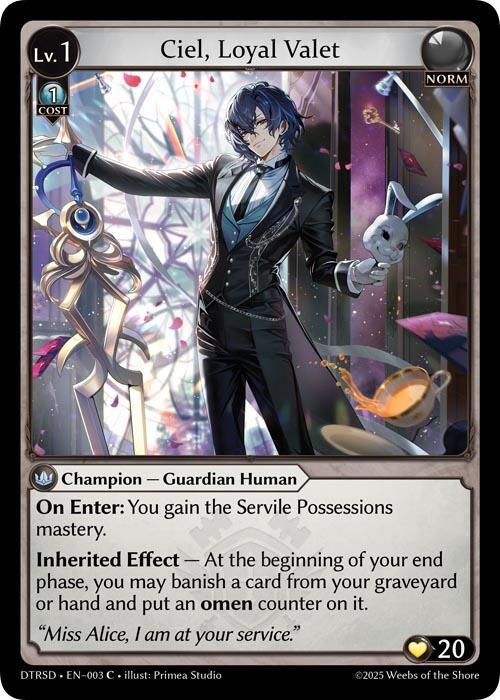 Ciel, Loyal Valet (3) [Distorted Reflections Starter Decks]