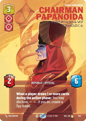 Chairman Papanoida - Undaunted Diplomat (Prestige Foil) (1102) (1102) [Secrets of Power]