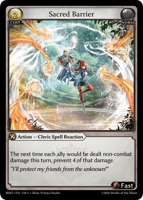 Sacred Barrier (Curio Foil) (134) [Radiant Origins]
