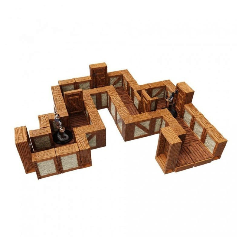 Warlock Tiles - Town Village 1" Straight Walls Expansion