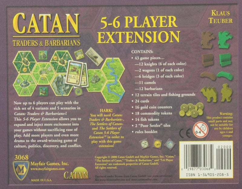 Catan Traders & Barbarians 5-6 Player Extension